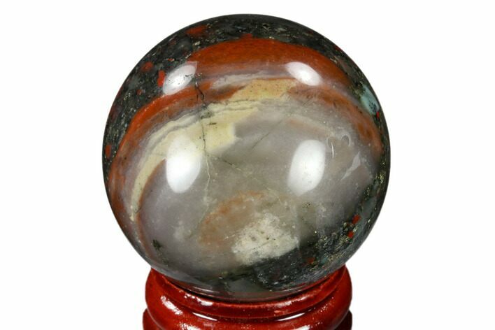 Polished Bloodstone (Heliotrope) Sphere #116189